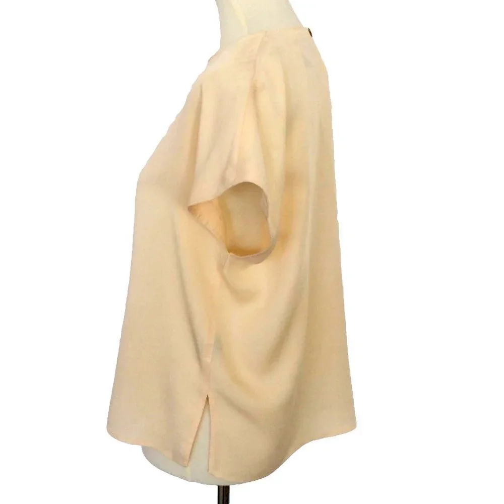 Lizsport Liz Sport Vintage Cap Sleeve Yellow Blouse Size Small